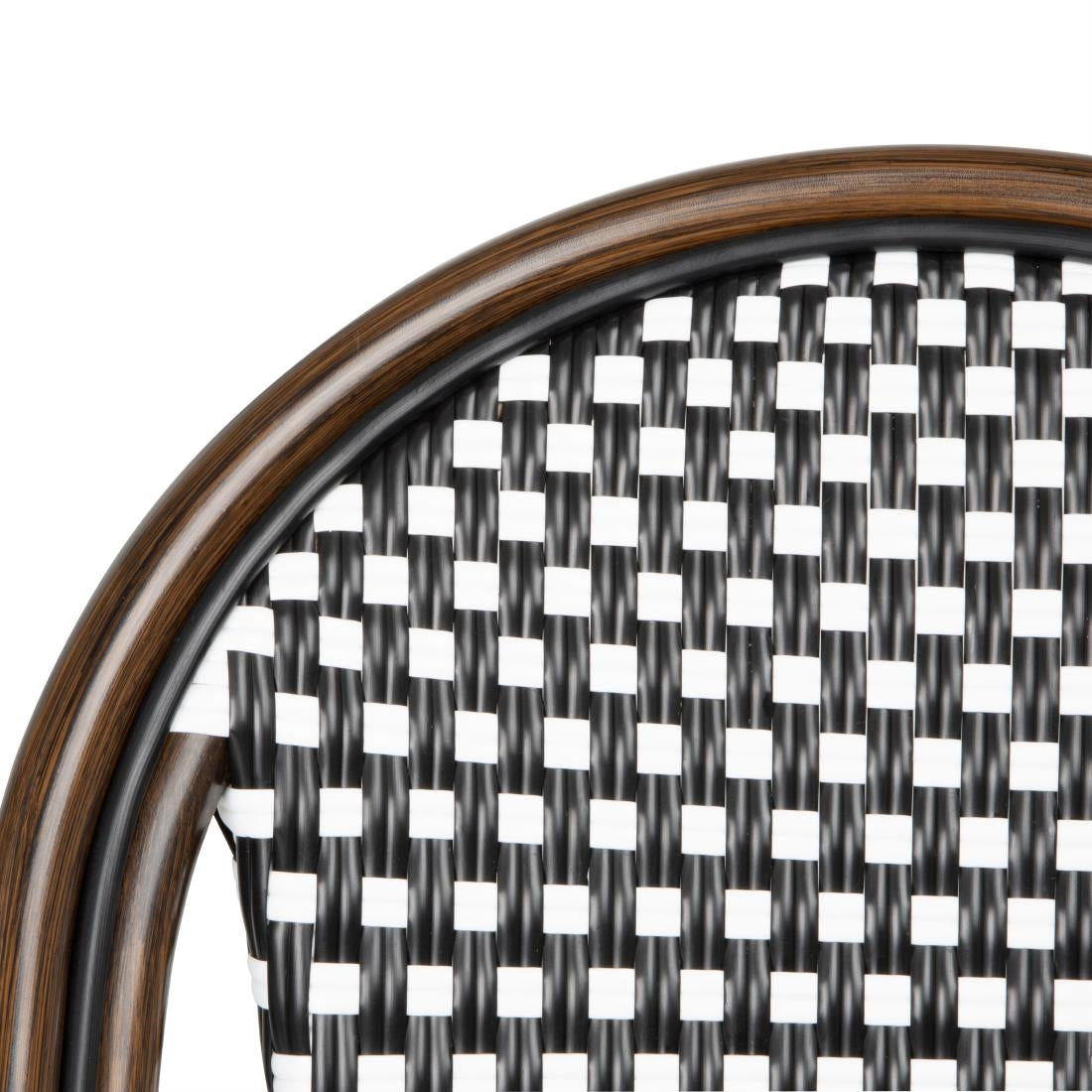 HW598 Bolero Parisian Style PE Rattan Chair Black Dot Mix (2 Pack)
