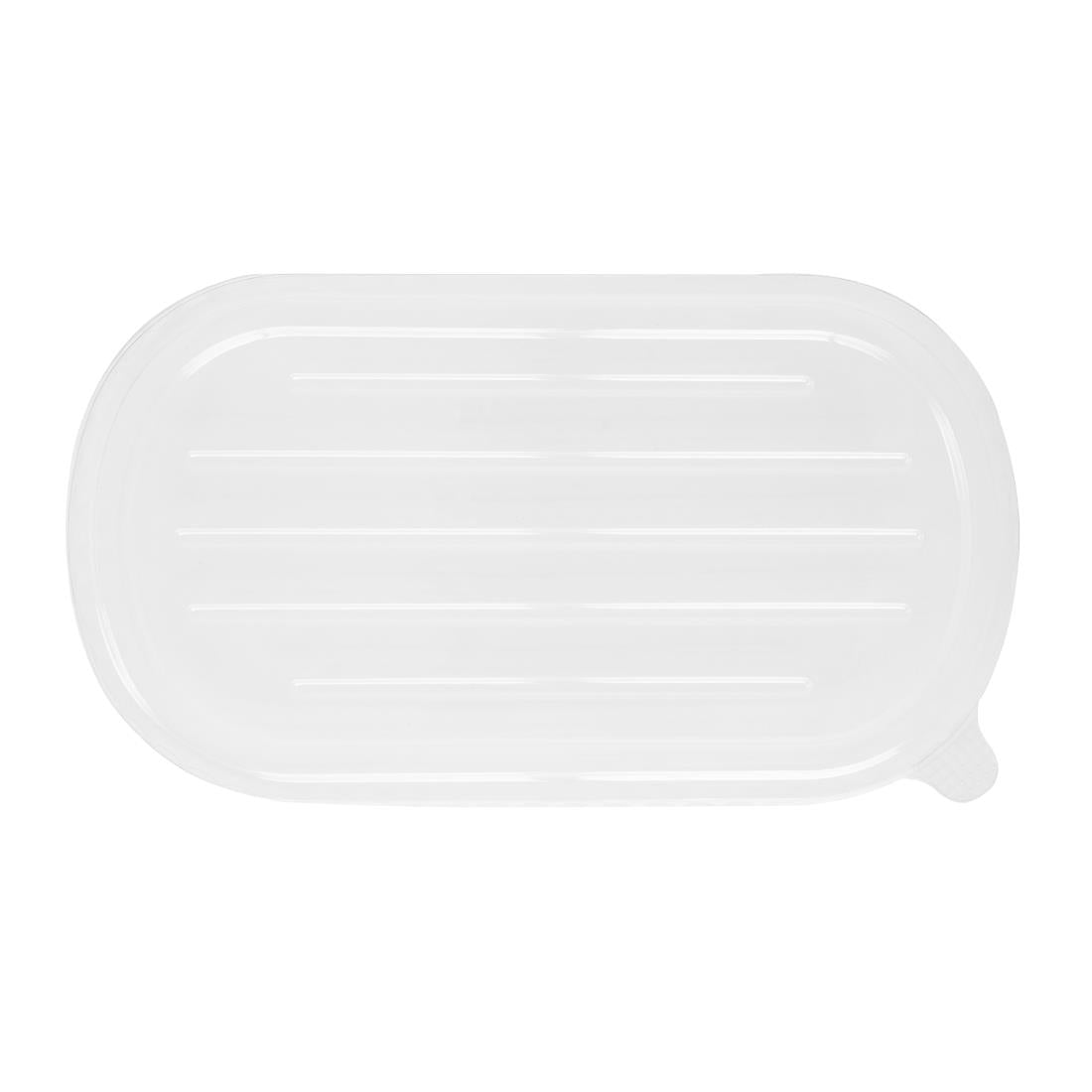 HW630 Fiesta Recyclable PET Lids for Bagasse Oval Containers (Pack of 100)