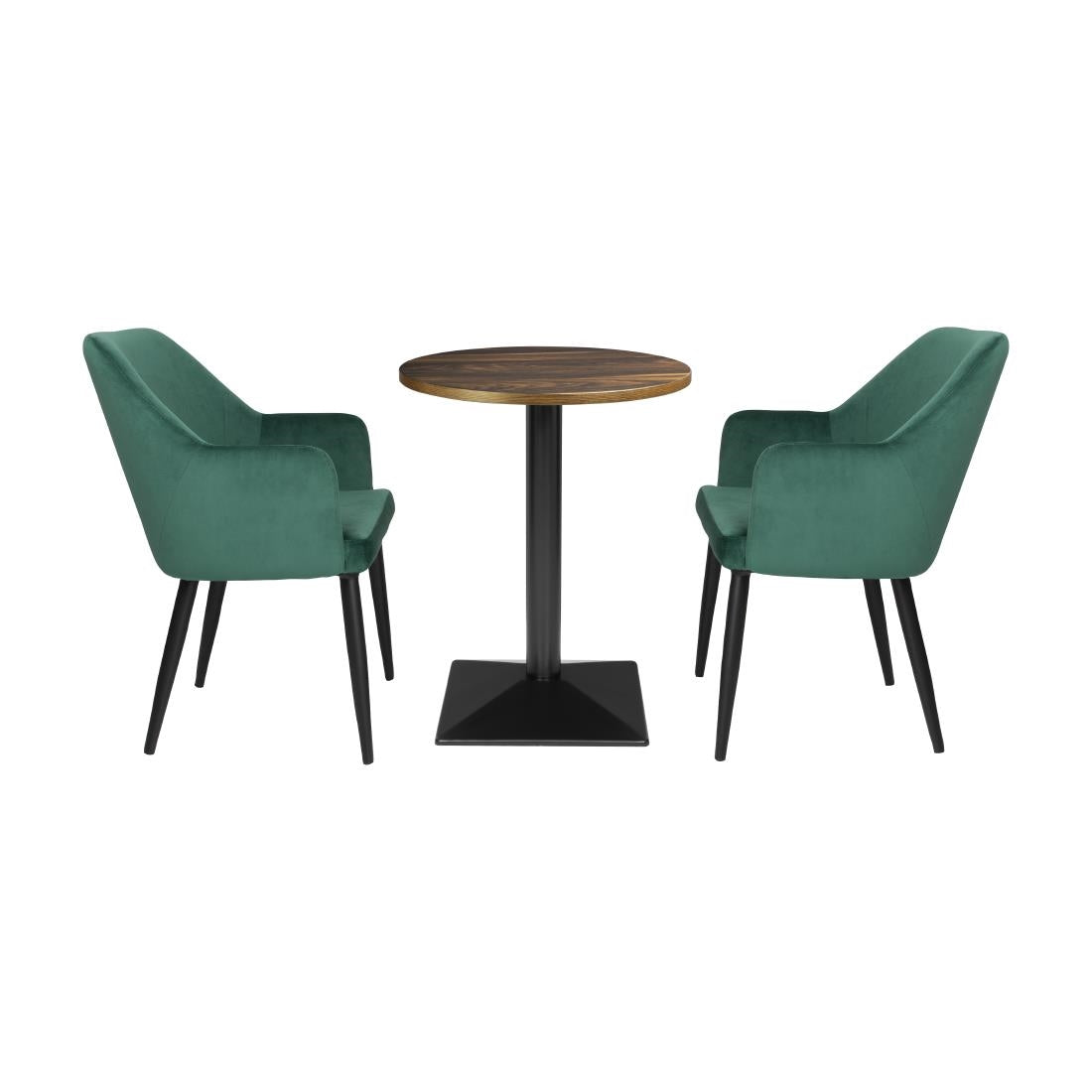 HW853 - Bolero Complete Table Round Dark Wood Effect 600mm