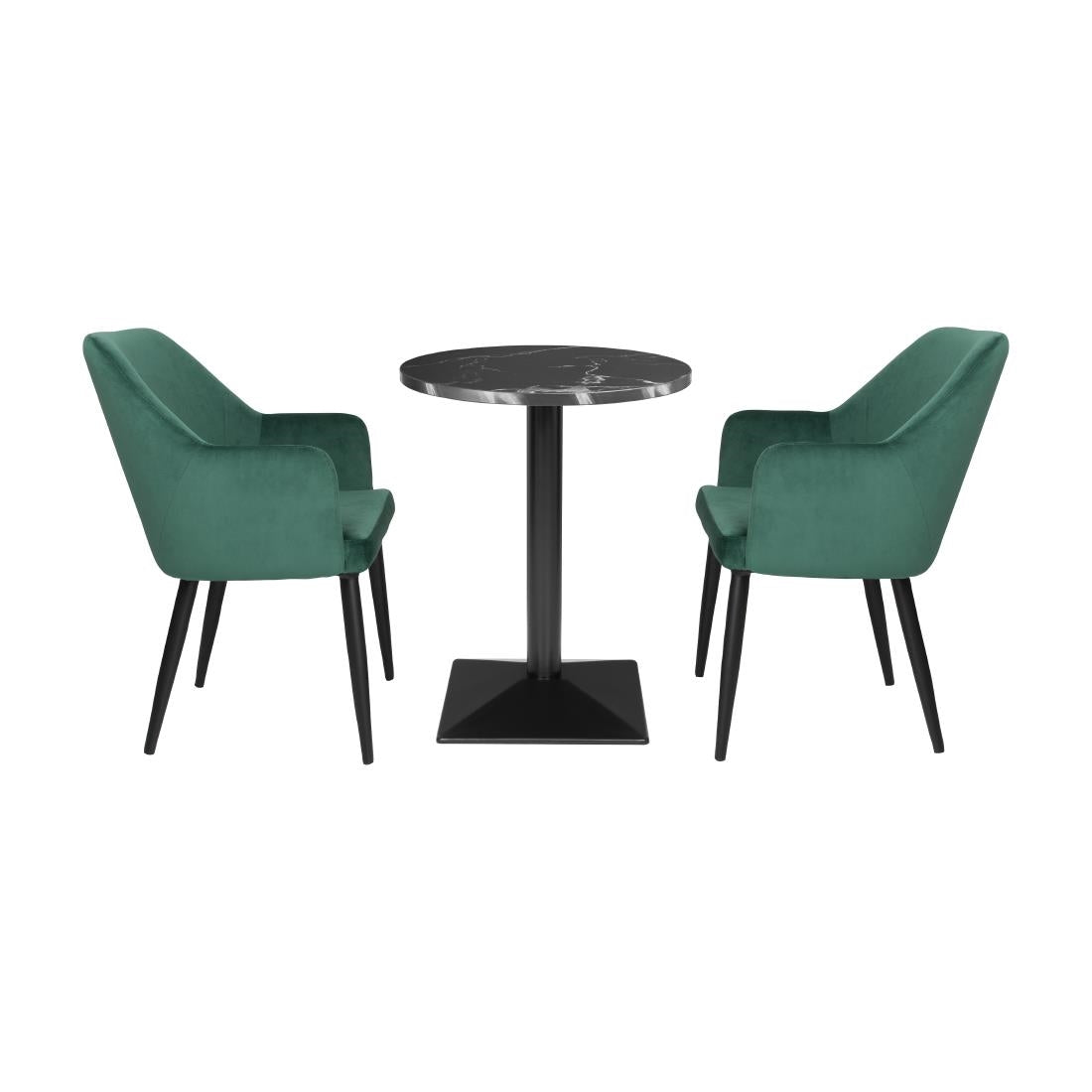 HW854 - Bolero Complete Table Round Black Stone Effect 600mm