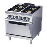 HW890 Olis Heavy Duty 4 Burner Electric Static Oven Range D94 - JD Catering Equipments Ltd