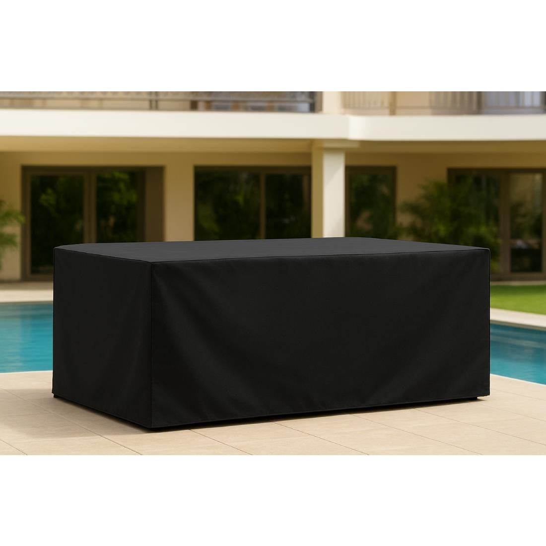 Bolero Rectangular Outdoor Chair & Table Cover Black 3100x1500mm