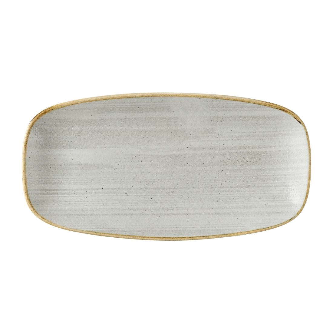 HX048 Churchill Stonecast Raw Grey Chefs Oblong Plates 280 x 152mm (Pack of 12)