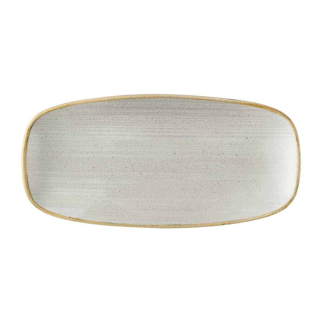 HX049 Churchill Stonecast Raw Grey Chefs Oblong Plates 270 x 127mm (Pack of 12)