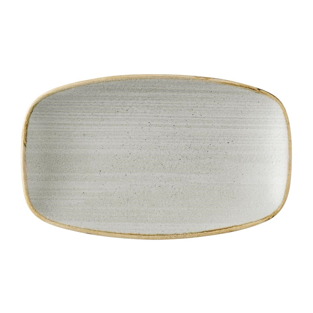 HX050 Churchill Stonecast Raw Grey Oblong Chefs Plates 180 x 100mm (Pack of 12)