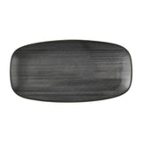 HX051 Churchill Stonecast Raw Black Chefs Oblong Plates 280 x 152mm (Pack of 12)
