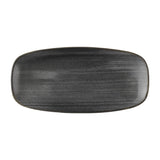 HX052 Churchill Stonecast Raw Black Chefs Oblong Plates 270 x 127mm (Pack of 12)