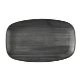HX053 Churchill Stonecast Raw Black Oblong Chefs Plates 180 x 101mm (Pack of 12)