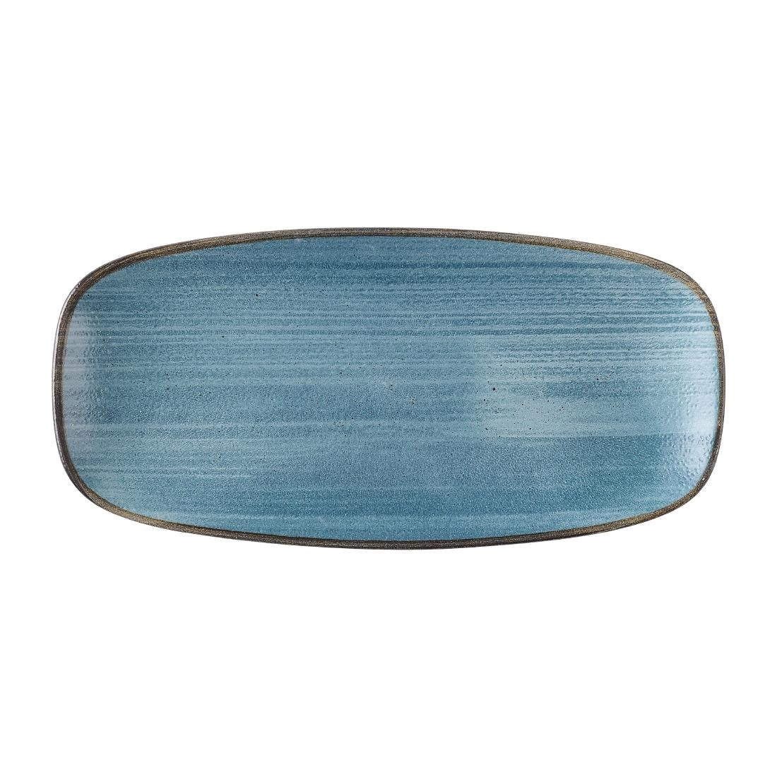 HX055 Churchill Stonecast Raw Teal Chefs Oblong Plates 270 x 127mm (Pack of 12)