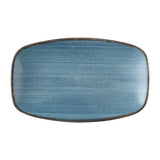 HX056 Churchill Stonecast Raw Teal Oblong Chefs Plates 180 x 101mm (Pack of 12)