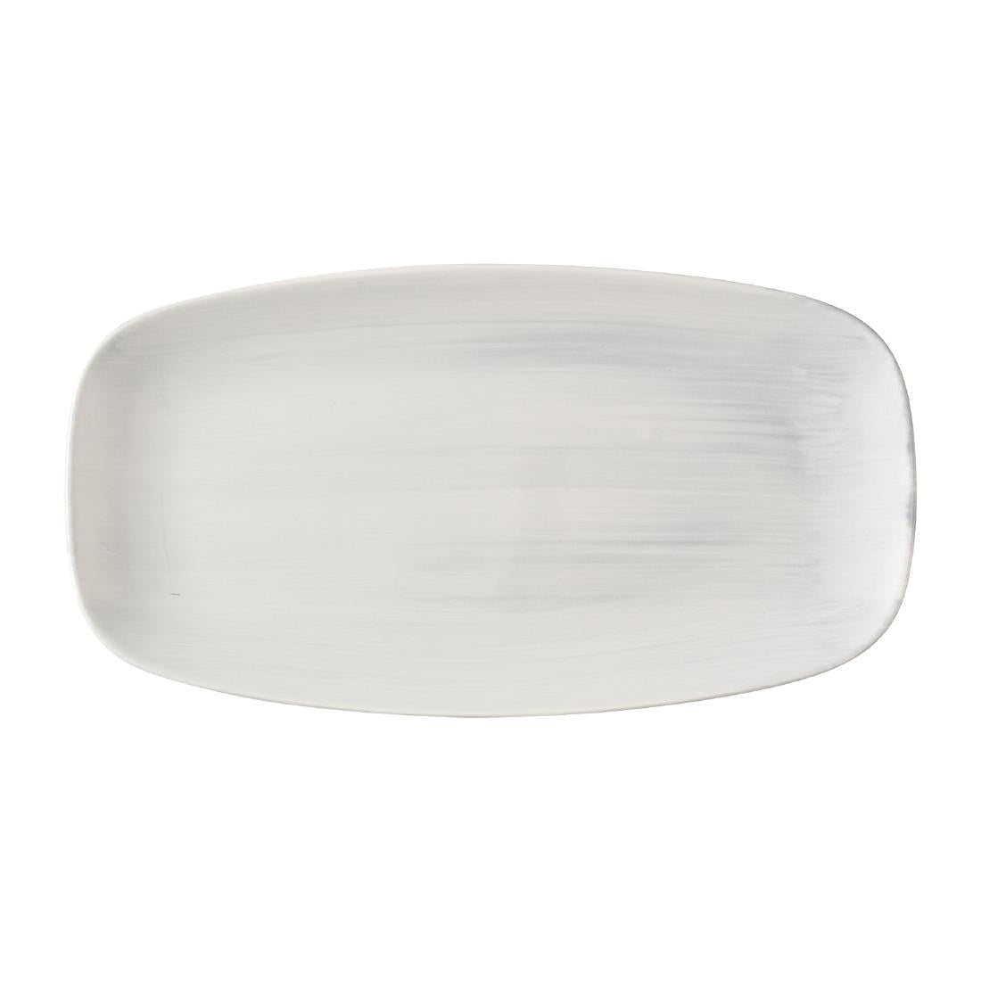 HX071 Churchill Stonecast Canvas Grey Chefs Oblong Plates 330 x 117mm (Pack of 6)