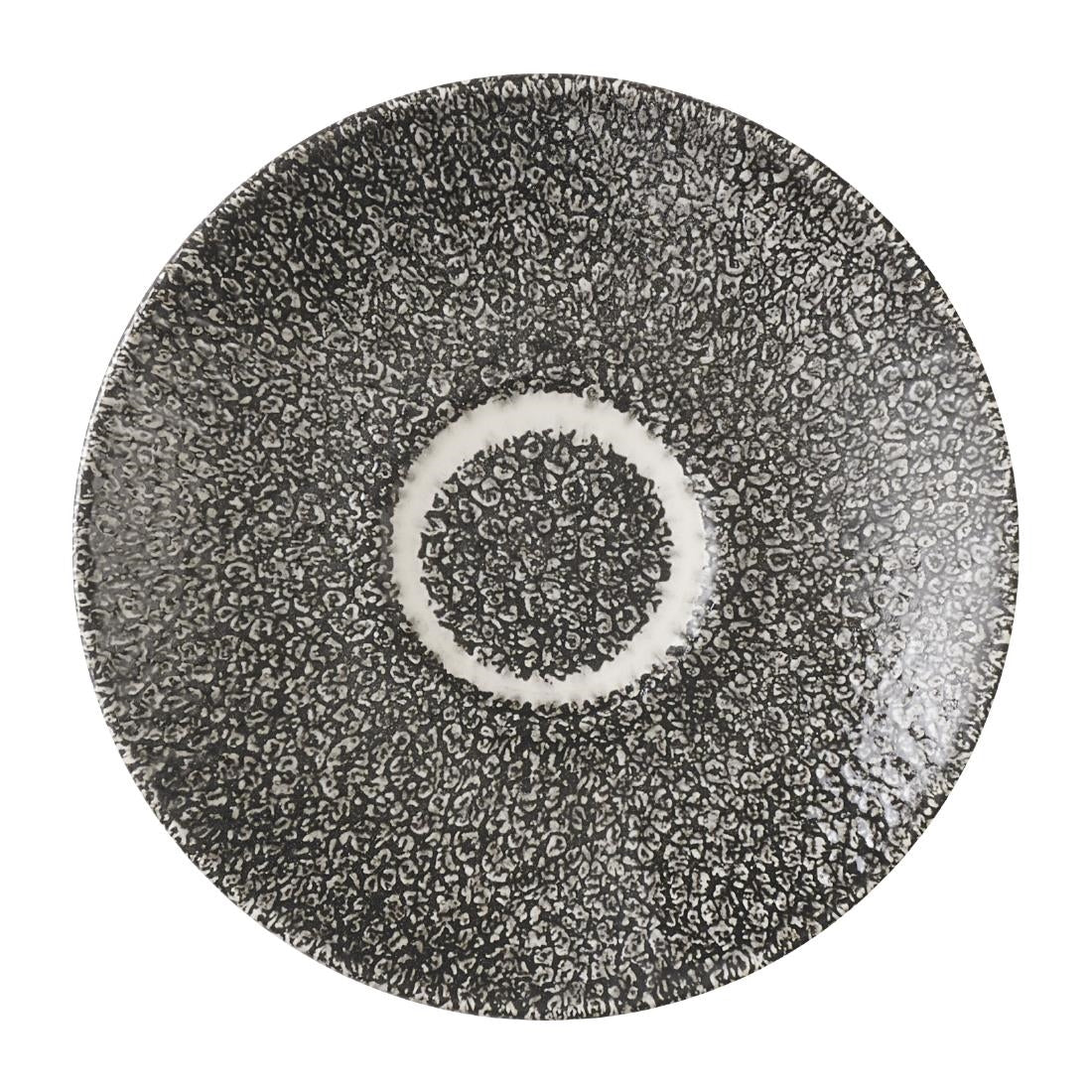 HX120 Churchill Studio Prints Raku Quartz Black Espresso Saucers 115mm (Pack of 12)