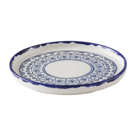 HX227 Dudson Harvest Moresque Walled Plates Blue 254mm (Pack of 6)
