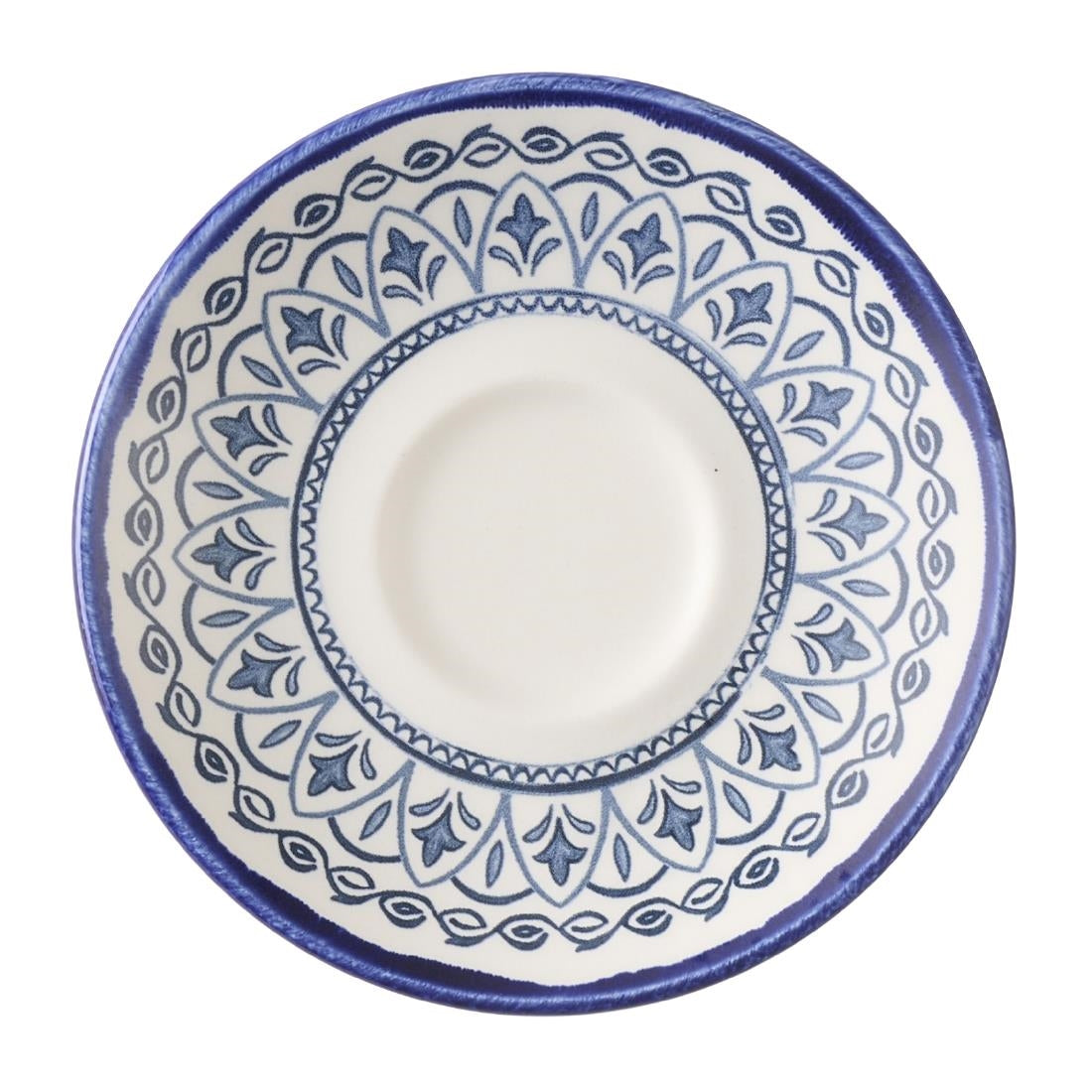 HX232 Dudson Harvest Moresque Espresso Saucers Blue 115mm (Pack of 12)