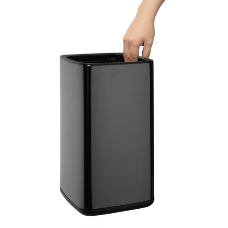 HX259 - Bolero Square Waste Bin Titanium Black 7Ltr