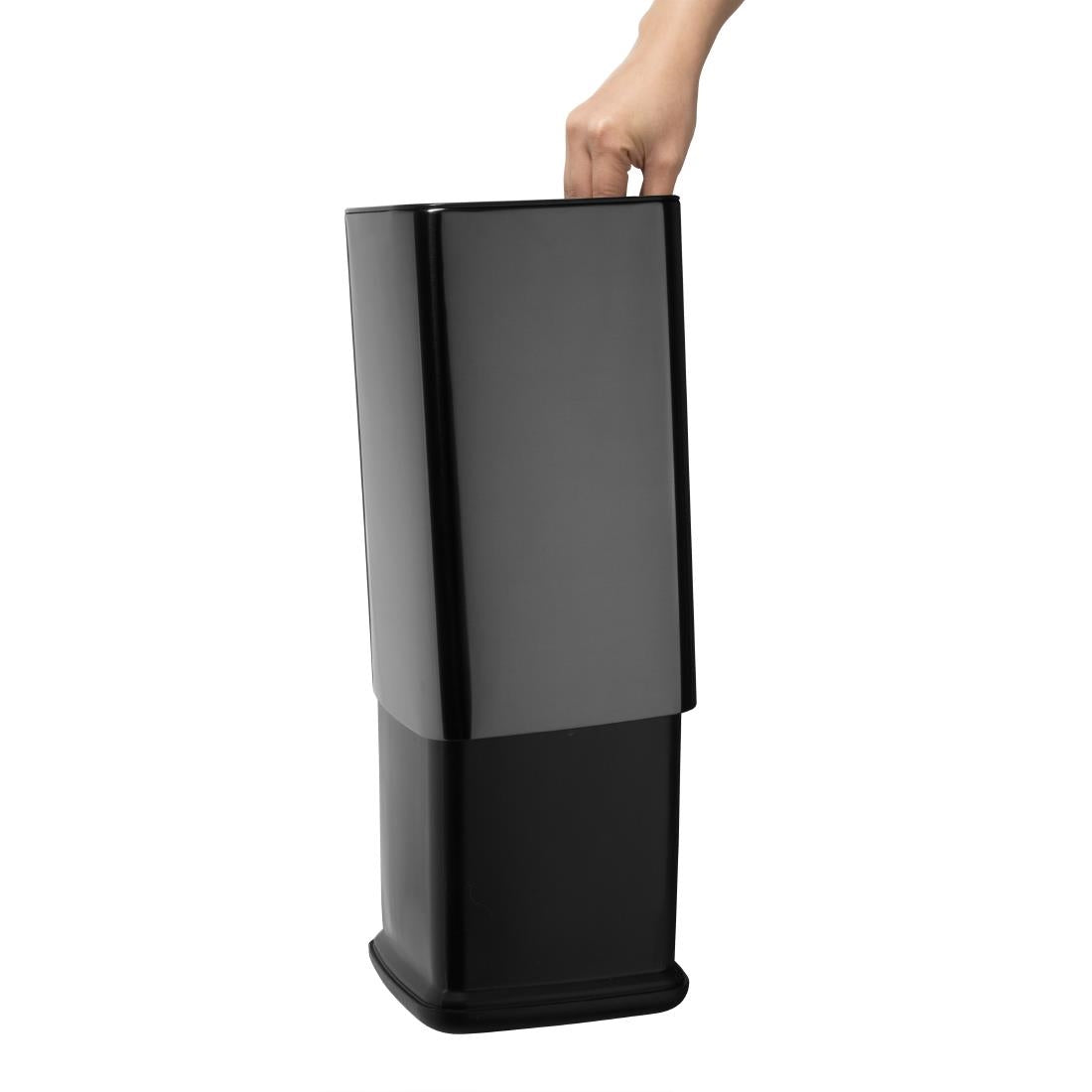 HX259 - Bolero Square Waste Bin Titanium Black 7Ltr