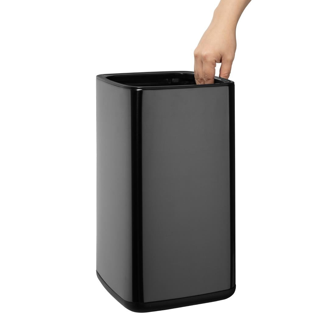 HX260 - Bolero Square Waste Bin Titanium Black 10Ltr