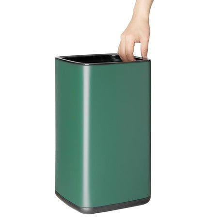 HX262 - Bolero Square Waste Bin Green 10Ltr