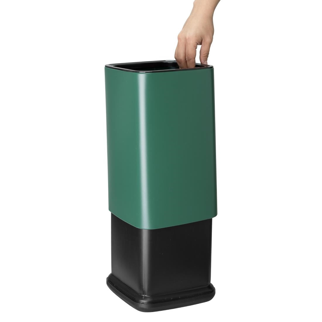 HX262 - Bolero Square Waste Bin Green 10Ltr