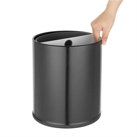 HX267 - Bolero 2 Compartment Hotel Bin Black