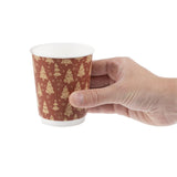 HX280 Fiesta Recyclable Festive Double Wall Hot Cups 8oz (Pack of 500)