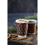 HX285 Fiesta Recyclable Festive Cup Sleeves for 12oz Hot Cups (Pack of 100)