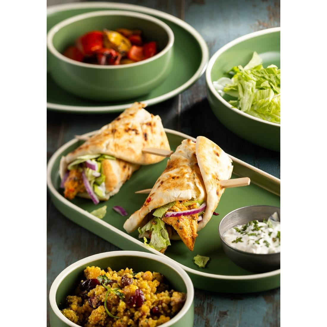 HX336 Utopia Forma Dipping Pots Forest Green 90mm (Pack of 12)