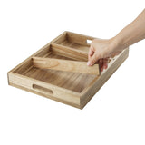 HX396 - Olympia 3 Section Cutlery Tray Acacia Wood