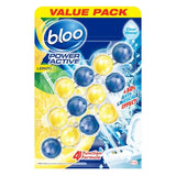 HX469 Bloo Power Active Clear Water Toilet Rim Block Lemon (Pack of 3) - JD Catering Equipments Ltd