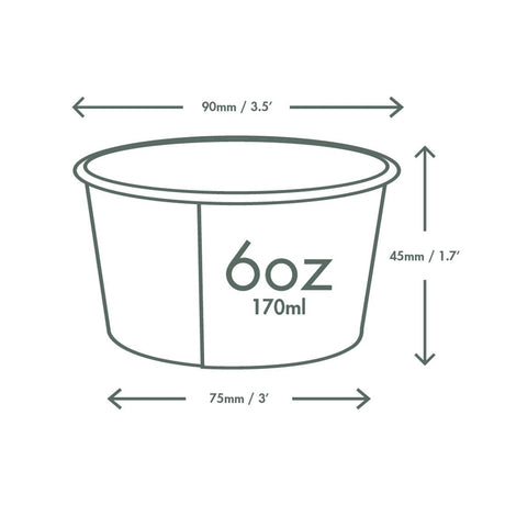 HX484 Vegware Double Scoop Ice Cream Pot Tutti Frutti 6oz (Pack of 1000)