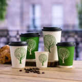 HX486 Vegware Green Tree Double Wall Hot Cups 8oz 79-Series (Pack of 500)