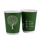 HX487 Vegware Green Tree Double Wall Hot Cups 12oz 89-Series (Pack of 500)