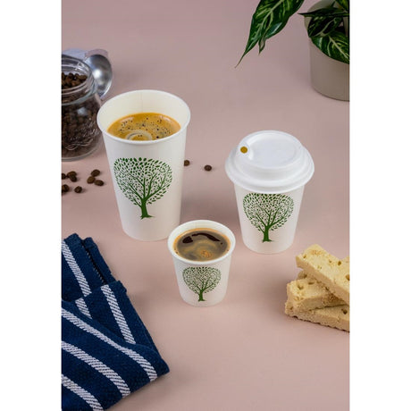 HX488 Vegware Green Tree White Hot Cups 4oz 62-Series (Pack of 1000)