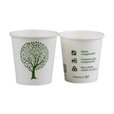 HX488 Vegware Green Tree White Hot Cups 4oz 62-Series (Pack of 1000)