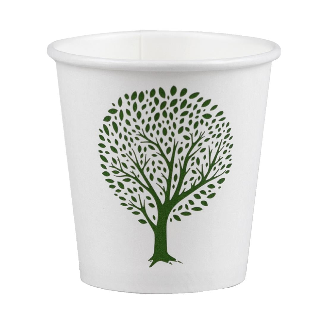 HX488 Vegware Green Tree White Hot Cups 4oz 62-Series (Pack of 1000)