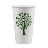 HX491 Vegware Green Tree White Hot Cups 16oz 89-Series (Pack of 1000)