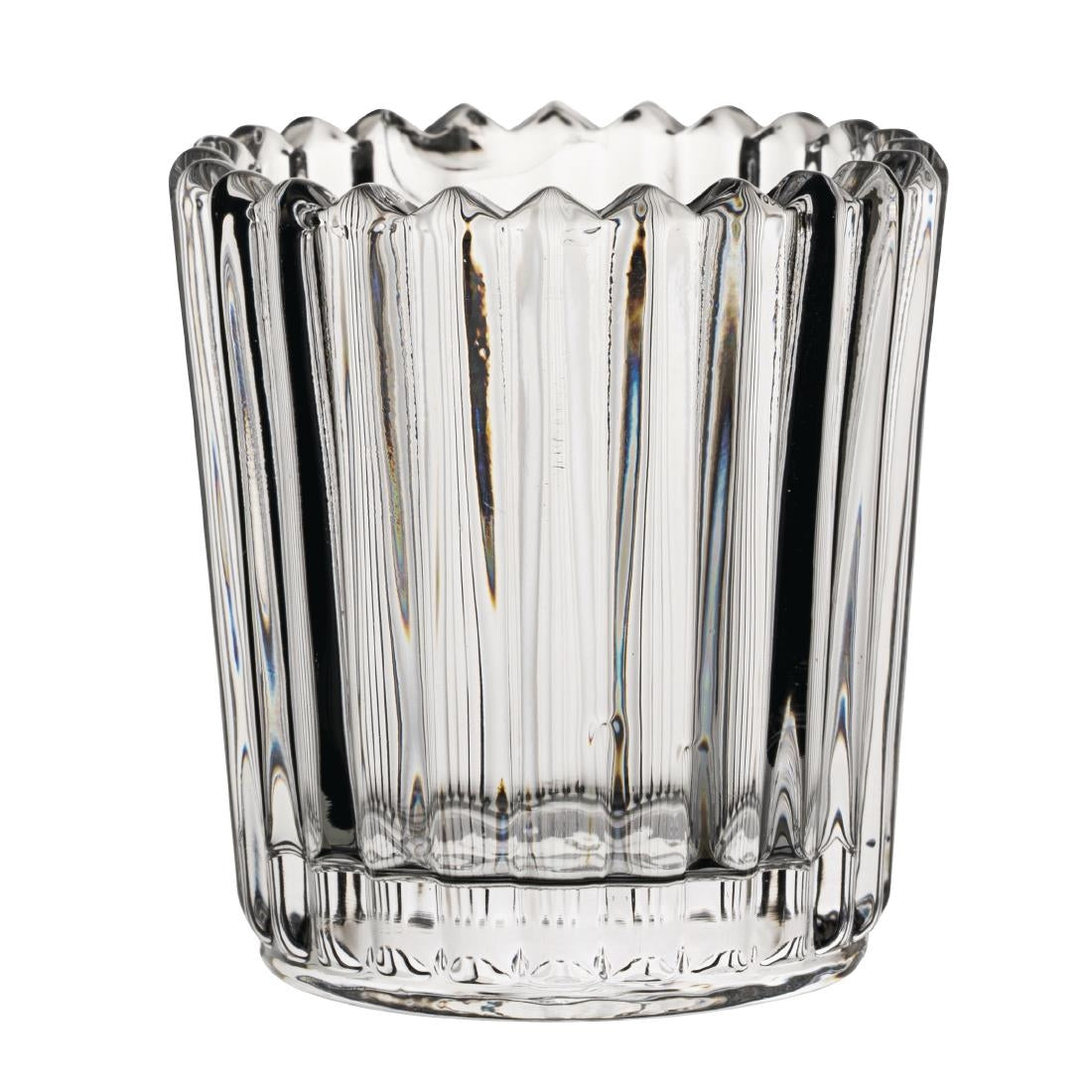 HX653 Utopia Large Ribbed Clear Nightlight Holders (Pack of 6)