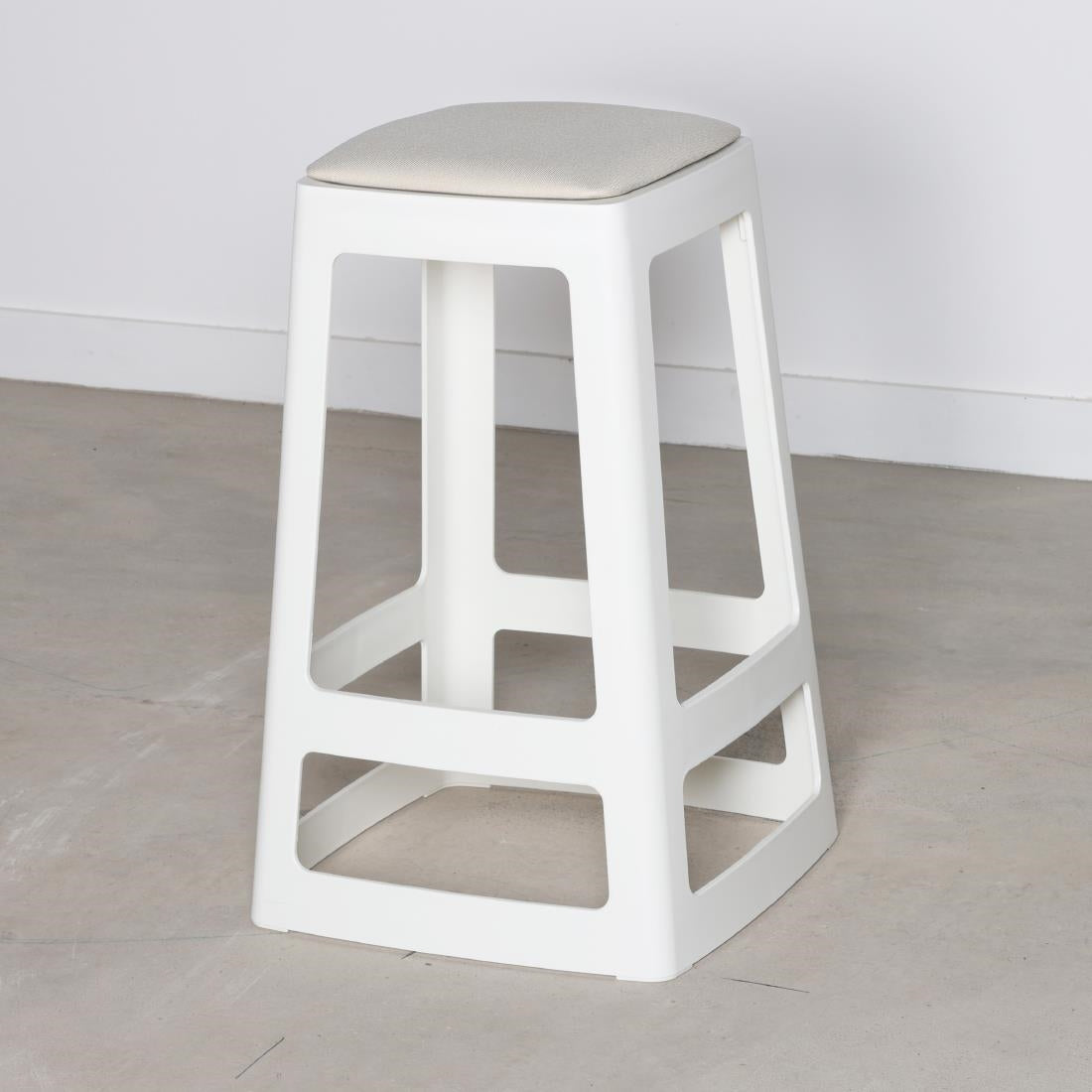 HX778 Origin Base Mid Stool Traffic White 430x430x650mm (Pack of 2)