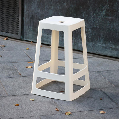 HX778 Origin Base Mid Stool Traffic White 430x430x650mm (Pack of 2)