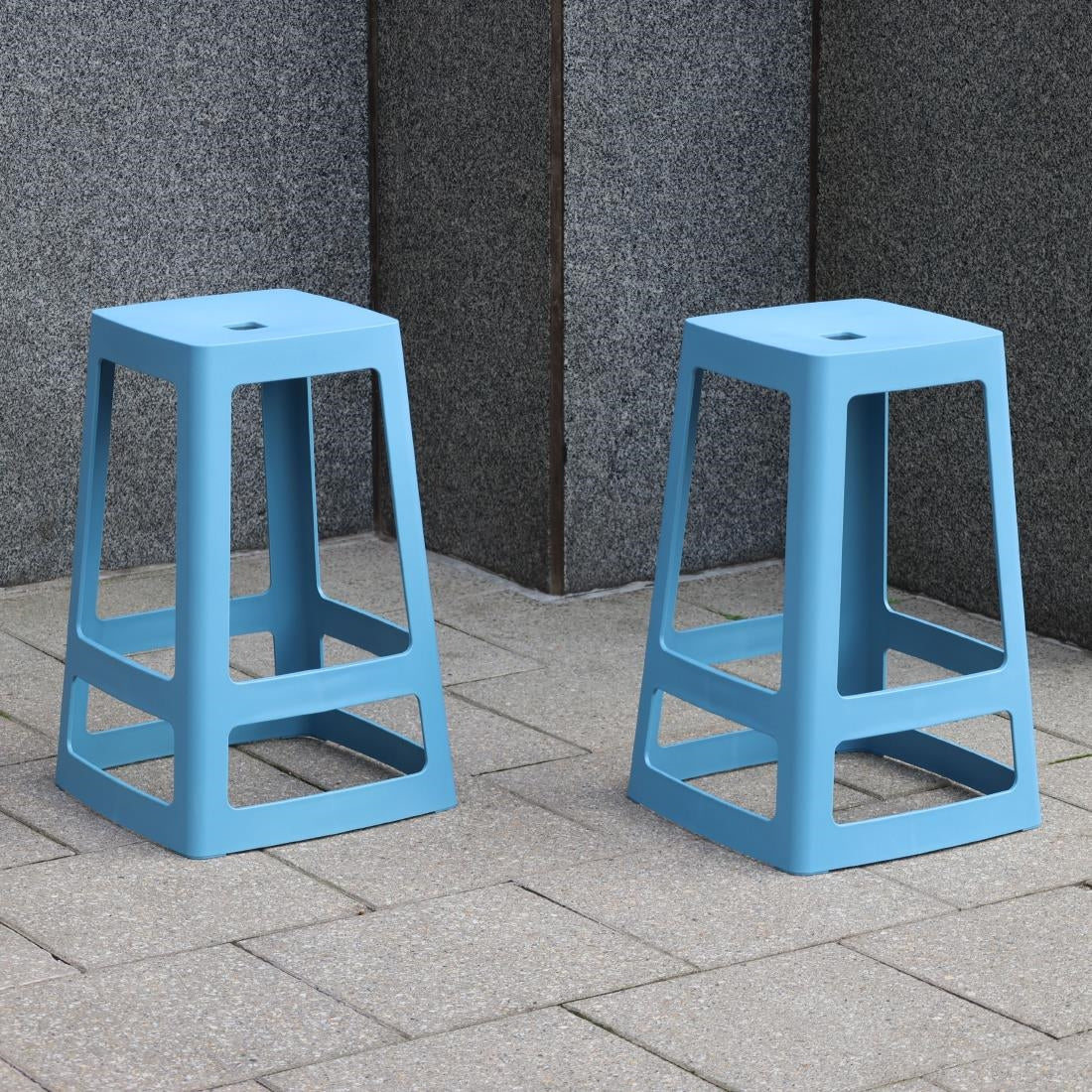 HX781 Origin Base Mid Stool Pastel Blue 430x430x560mm (Pack of 2)