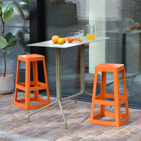 HX788 Origin Base High Stool Signal Orange 450x450x750mm (Pack of 2)