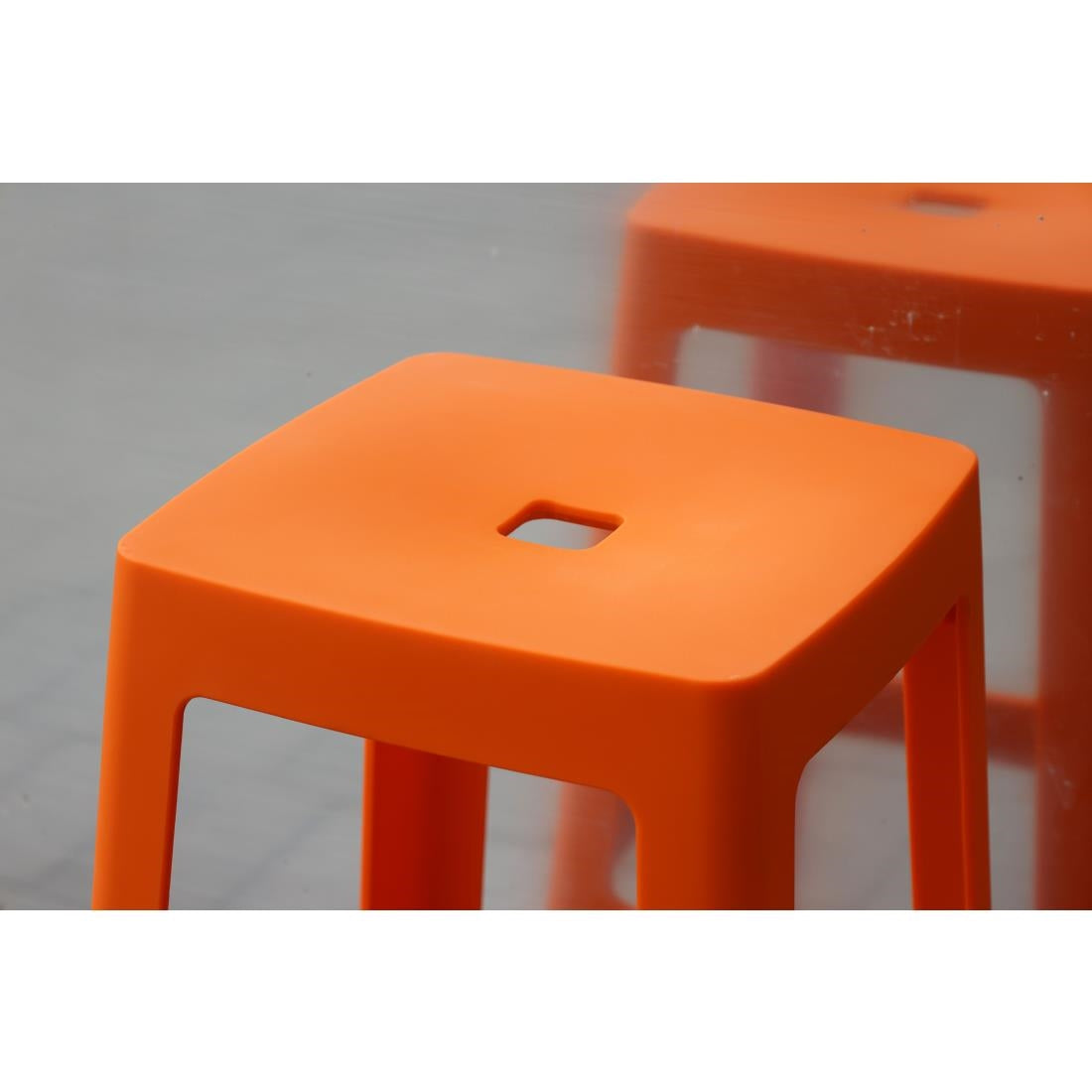 HX788 Origin Base High Stool Signal Orange 450x450x750mm (Pack of 2)