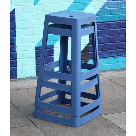 HX790 Origin Base High Stool Violet Blue 450x450x750mm (Pack of 2)