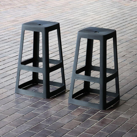 HX793 Origin Base High Stool Traffic Black 450x450x750mm (Pack of 2)