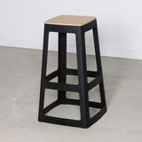 HX793 Origin Base High Stool Traffic Black 450x450x750mm (Pack of 2)