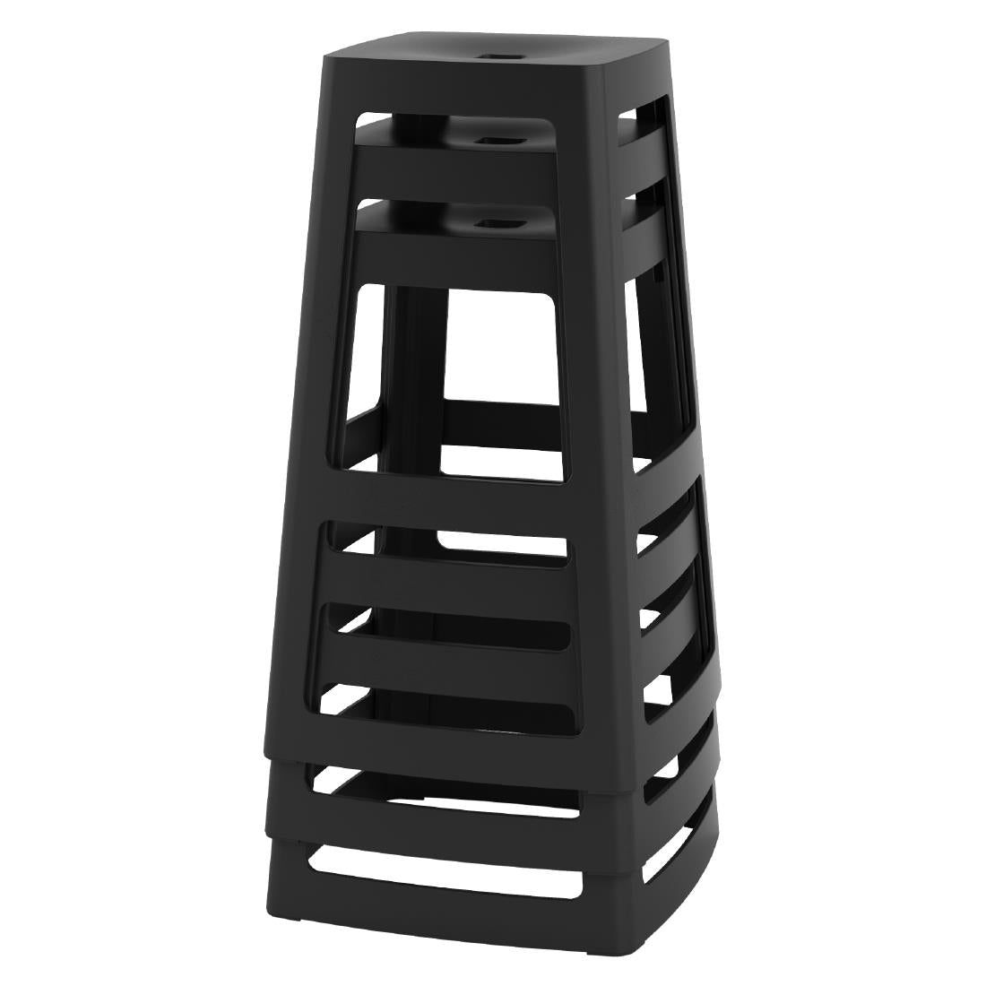 HX793 Origin Base High Stool Traffic Black 450x450x750mm (Pack of 2)