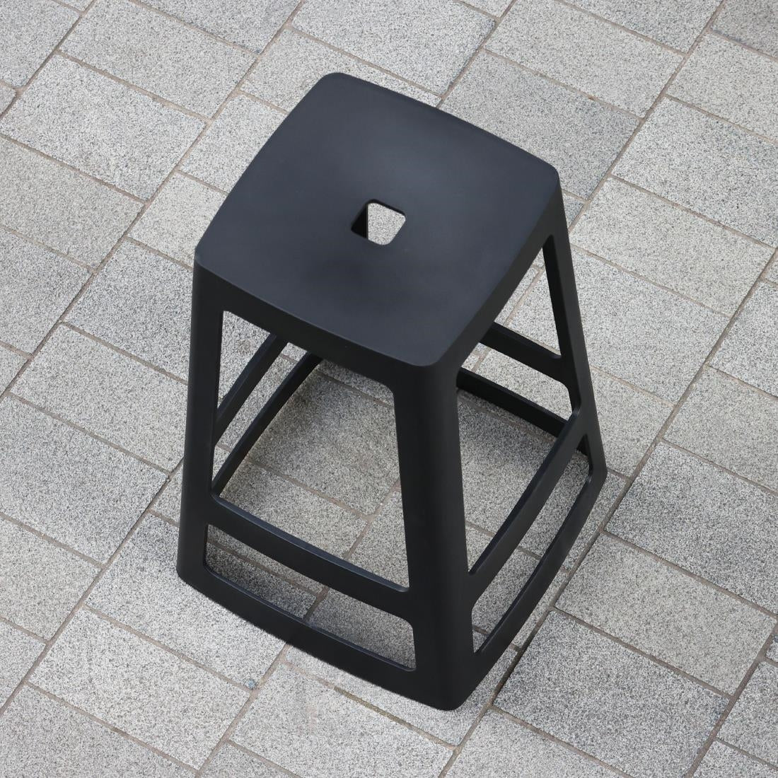 HX793 Origin Base High Stool Traffic Black 450x450x750mm (Pack of 2)