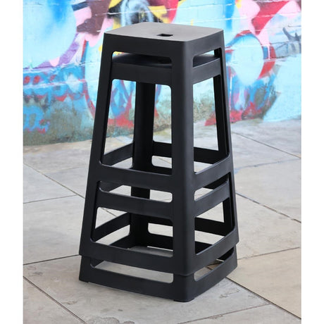 HX793 Origin Base High Stool Traffic Black 450x450x750mm (Pack of 2)