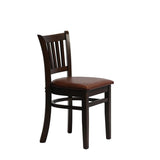 HX800 Manhattan Dining Chair in Dark Walnut with Bison Espresso Seat (Pack of 2)