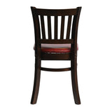 HX802 Manhattan Dining Chair in Dark Walnut with Bison Bordeaux Seat (Pack of 2)